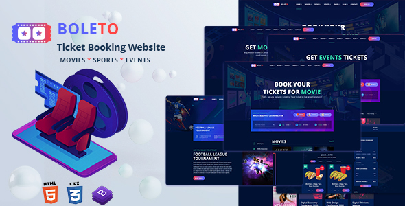 Boleto – Online Ticket Booking Website HTML Template