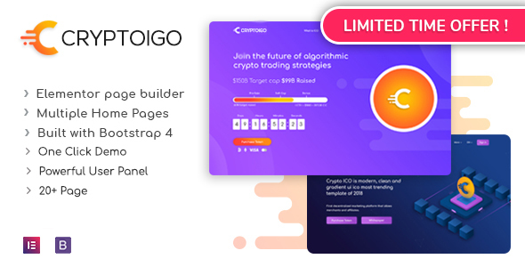 Cryptoigo – Cryptocurrency WordPress Theme With Elementor Page Builder