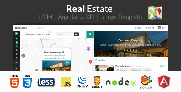 Real Estate – HTML, Angular & RTL Listing Template