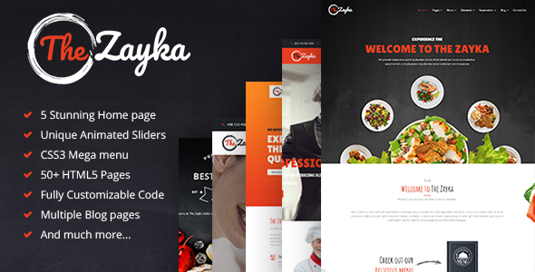 The Zayka – Multipurpose Restaurant & Cafe HTML5 Template