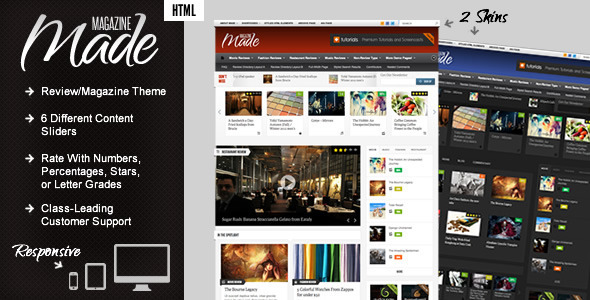 Made – Responsive Review/Magazine Site Template