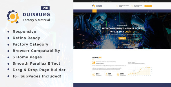 Duisburg – Factory & Industrial Business WordPress Theme