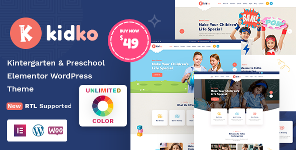 Kidko – Kindergarten & Baby Care WordPress Theme + RTL