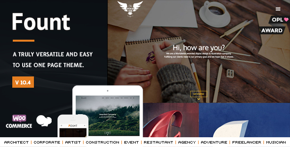 Fount – One & Multipage Hybrid WordPress Theme