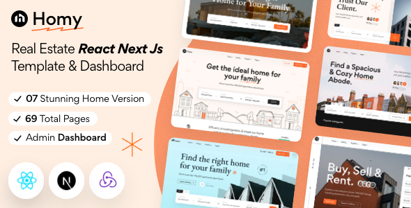 Homy – Real Estate React Next js Template & Dashboard