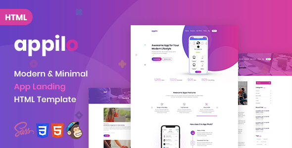 Appilo – App landing page HTML Template