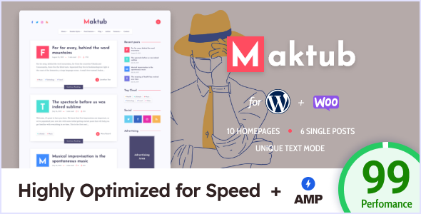 Maktub – Minimal & Lightweight Blog for WordPress