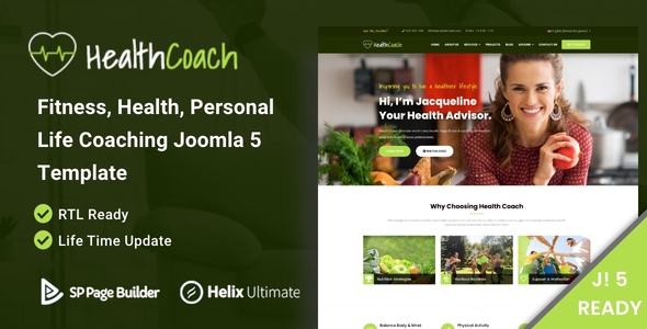 Health Coach – Joomla 5 Template for Fitness, Health, Personal Life Coaching