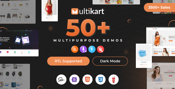 Multikart – eCommerce HTML + Admin + Email  + Invoice Template