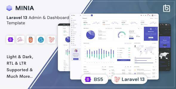 Minia – Laravel 13 Admin & Dashboard Template