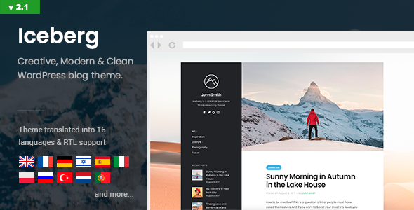 Iceberg – Simple & Minimal Personal WordPress Blog Theme