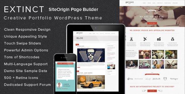 Extinct – Retro Vintage Portfolio WordPress Theme