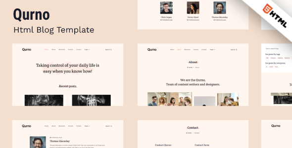 Qurno – Minimal Blog Template