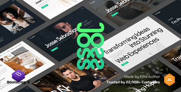 Joss – Personal Portfolio CV Resume One Page Template