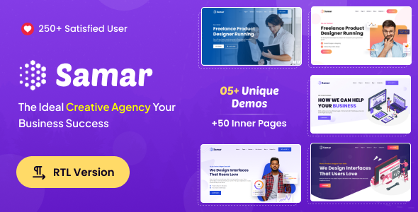 Samar – Creative Agency Bootstrap Template + RTL