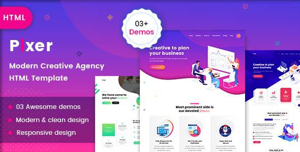 Pixer – Creative Digital Agency HTML Template