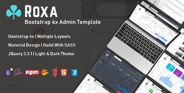 Roxa – Bootstrap 4 Material Design Admin Dashboard Template