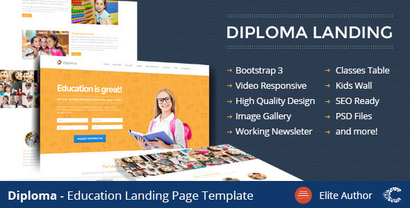 Diploma – Education Bootstrap Responsive Landing