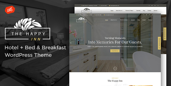 The Happy Inn – Hotel + Bed & Breakfast WordPress Theme