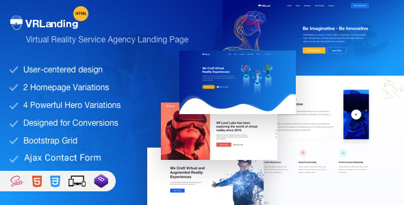 VRLanding – Virtual Reality HTML Template