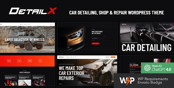 DetailX – Car Detailing, Shop & Tuning WordPress Theme + Auto Dealer & Listing