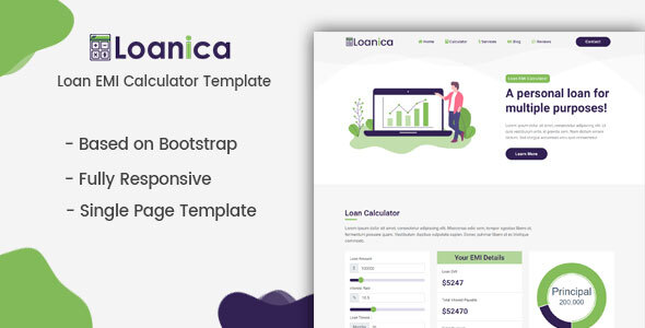 Loanica – Loan EMI Calculator Template