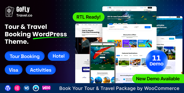 Gofly – Tour Booking and Travel Agency WordPress Theme