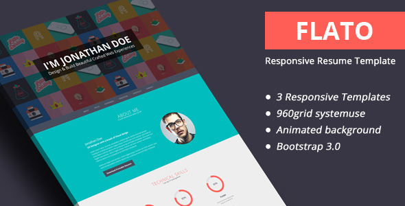 Flato – Responsive Resume, Personal Portfolio Temp