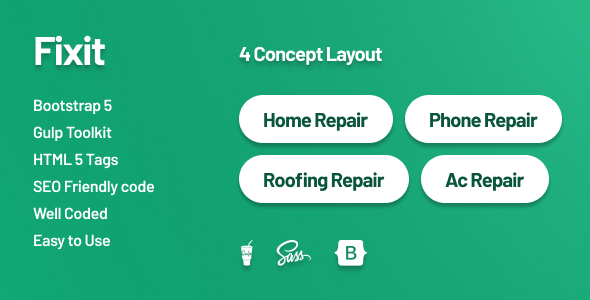 Phone, Computer Repair Shop Website Template – Fixit