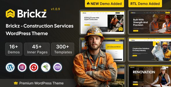 Brickz – Construction WordPress Theme