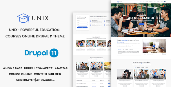 Unix – Powerful Education, Courses Online Drupal 11.3 Theme