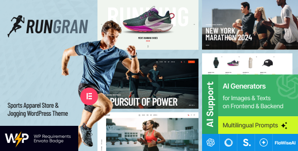 Run Gran – Sports Apparel & Gear Store WordPress Theme