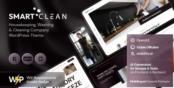 SmartClean – Housekeeping & Cleaning Company WordPress Theme