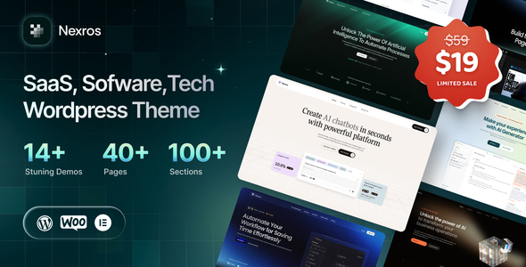 Nexros – SaaS & Tech Startup WordPress Theme