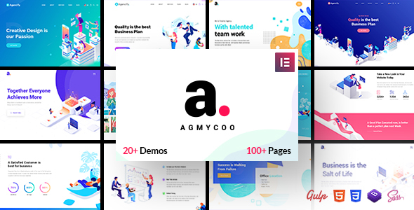 Agmycoo – Isometric Startup Creative Digital Agency WordPress Theme