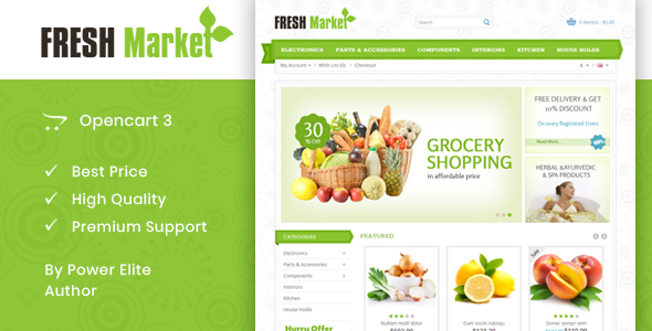 Fresh Market – OpenCart 2 & 3 Responsive Theme