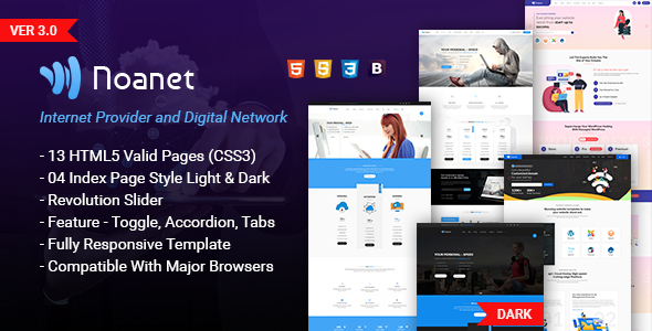 Noanet – Digital Network  and  Internet Provider  HTML Template
