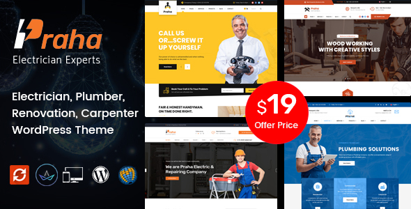 Praha – Electrician Experts WordPress Theme