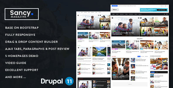 Sancy – Responsive Magazine News Drupal 11.3 Theme