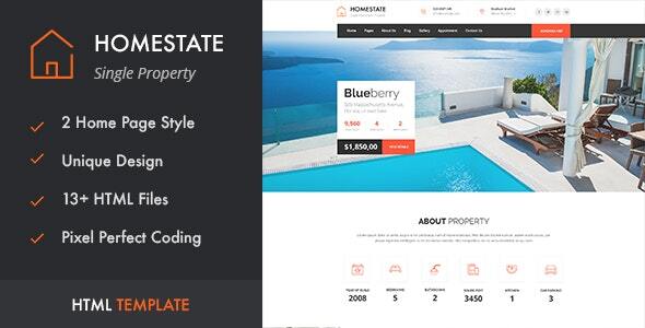 HOME STATE – Single Property Real Estate HTML Template