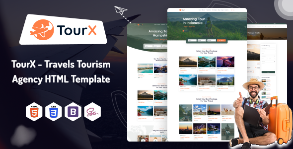 TourX – Travels Tourism Agency HTML Template