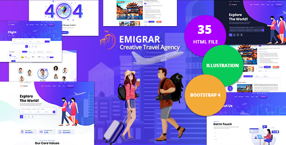 Emigrar – Creative Travel Agency HTML Template