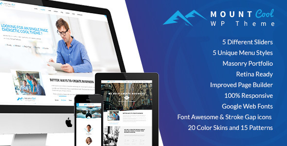 MountCool –  Single Page Portfolio WordPress Theme
