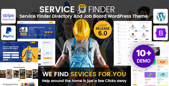 Service Finder – Directory and Job Board WordPress Theme