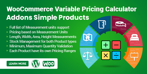 WooCommerce Dynamic Pricing Calculator – Area, Length & Addons for Simple Products