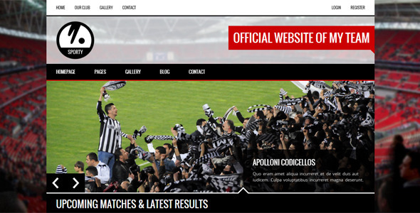 SPORTY – Responsive HTML5 Template for Clubs