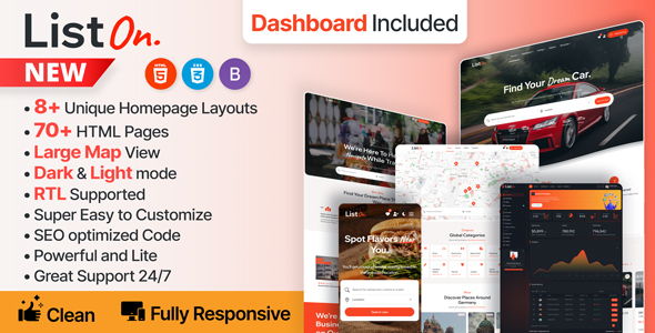 ListOn – Directory & Listing HTML Template