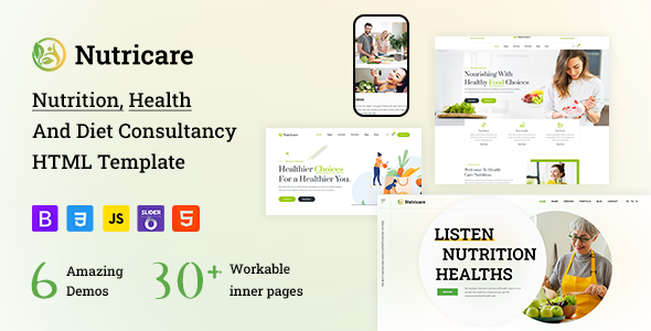 Nutricare – Nutrition Health and Diet Creative HTML5 Template