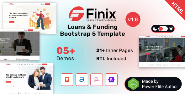 Finix – Loans & Funding Bootstrap 5 Template for Finance & Credit Business
