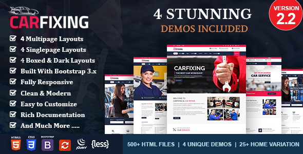 Carfixing – Car Repair HTML Template